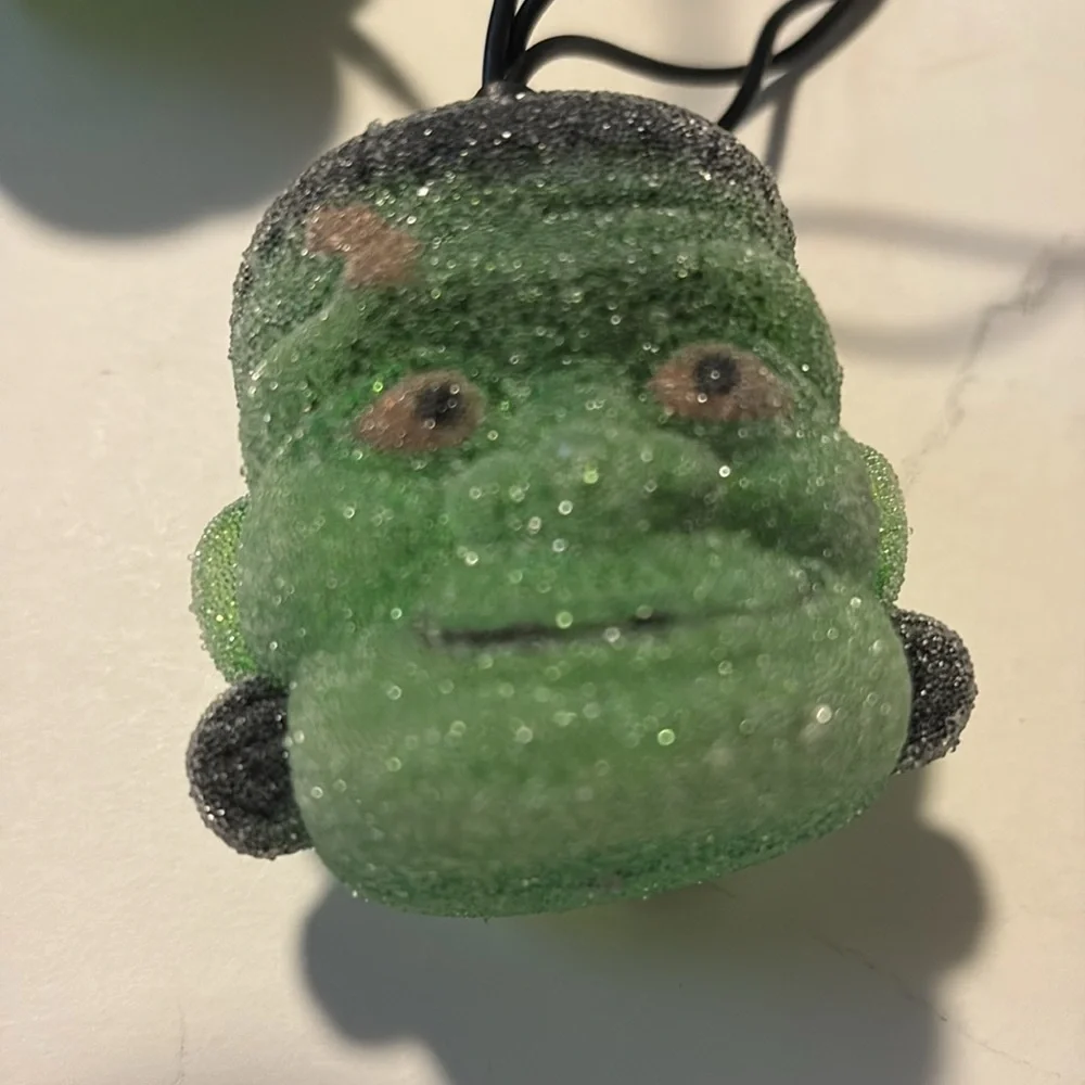 Frankenstein Blow Mold String Lights Halloween Pumpkin Hollow TESTED 1996 VTG